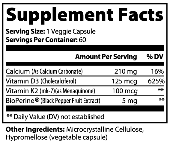 Stable Bones | Vitamin D3 + K2